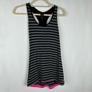 MPG racer back striped tank top size L